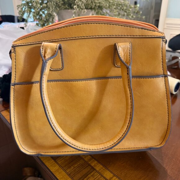 London Fog Women's Faux Leather Satchel Handbag Shoulder Purse - Picture 2 of 3